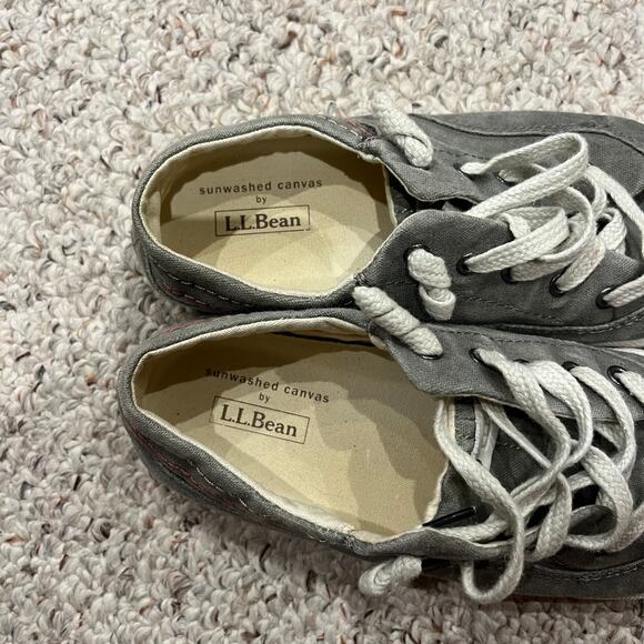 LL Bean Sunwashed Canvas Slip on Sneakers Sz 8 Womens Green Casual Preppy - Picture 4 of 7